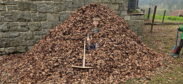 Gartenarbeit im Herbst -ziemlich stressig