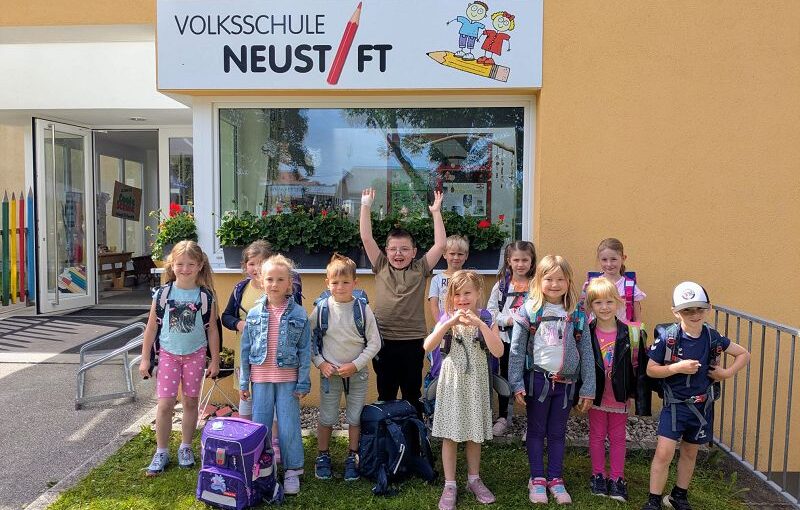 Mit unserer Schultasche